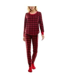 Pajama 3 Piece Set Red and Black Checkered Pattern Small Country Cottage